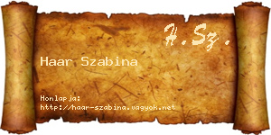 Haar Szabina névjegykártya